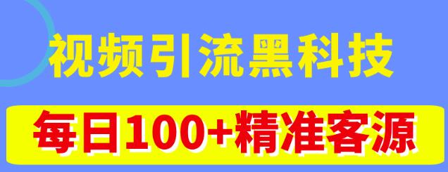 视频引流黑科技玩法,不花钱推广,视频播放量达到100万+,每日100+精准客源|淘骐网赚资源库