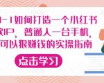 从0-1如何打造一个小红书爆款IP,普通人一台手机,就可以狠赚钱的实操指南|淘骐网赚资源库