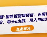 倪叶明·国外返利网项目,无需懂任何英文,每天2小时,月入3500美金|淘骐网赚资源库