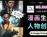 Midjourney V4版本操作教程：2个简单参数，完成漫画生成，人物创建|淘骐网赚资源库