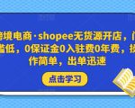跨境电商·shopee无货源开店,门槛低,0保证金0入驻费0年费,操作简单,出单迅速|淘骐网赚资源库