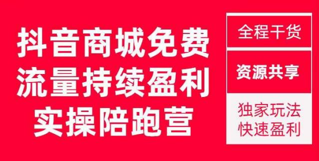 抖音商城搜索持续盈利陪跑成长营,抖音商城搜索从0-1、从1到10的全面解决方案|淘骐网赚资源库