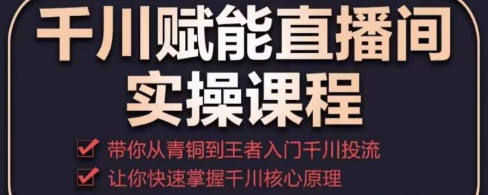 千川赋能直播间实操课程,带你从青铜到王者的入门千川投流,让你快速掌握千川核心原理|淘骐网赚资源库