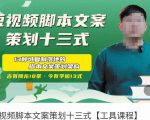 短视频脚本文案策划十三式,13种可落地的脚本文案策划架构|淘骐网赚资源库