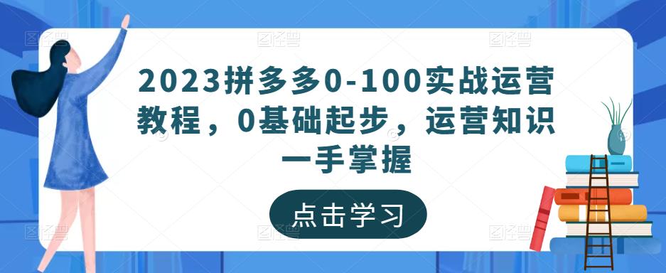 2023拼多多0-100实战运营教程,0基础起步,运营知识一手掌握|淘骐网赚资源库
