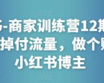 小红书-商家训练营12期:让商家丢掉付流量,做个赚钱的小红书博主|淘骐网赚资源库