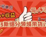 2023新细分领域带货计划:单号单日1000+收益不难,每人可操作3-5个账号|淘骐网赚资源库