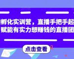 直播孵化实训营,直播手把手起号,赋能有实力想赚钱的直播团队|淘骐网赚资源库