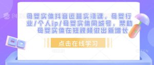 母婴实体抖音运营实操课,母婴行业/个人ip/母婴实体同城号,帮助母婴实体在短视频做出新增长|淘骐网赚资源库