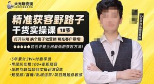 杨光·精准获客野路子,黑科技快速获取精准客户,这也许是全网最低的获客方法了|淘骐网赚资源库