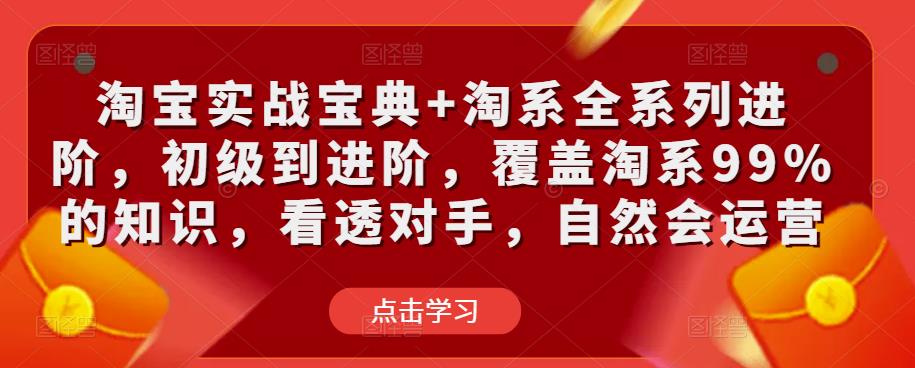 淘宝实战宝典+淘系全系列进阶,初级到进阶,覆盖淘系99%的知识,看透对手,自然会运营|淘骐网赚资源库