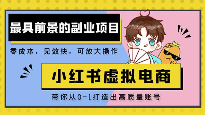 小红书蓝海大市场虚拟电商项目,手把手带你打造出日赚2000+高质量红薯账号|淘骐网赚资源库