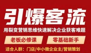 引爆客流,用裂变营销思维快速解决企业获客难题,老板必修课,零基础新手|淘骐网赚资源库
