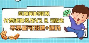 市面卖1288的最新多群同时变现付费进群系统V3.8.5版本(零基础可搭建+源码)|淘骐网赚资源库