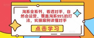 淘系全系列,看透对手,自然会运营,覆盖淘系99%的打法,实操案例读懂对手|淘骐网赚资源库
