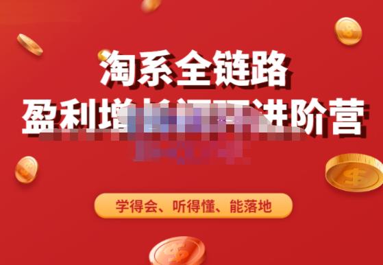 淘系全链路盈利增长闭环进阶营,融合全店动销,学得会、听得懂、能落地!|淘骐网赚资源库