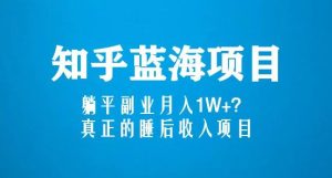 知乎蓝海玩法,躺平副业月入1W+,真正的睡后收入项目(6节视频课)|淘骐网赚资源库