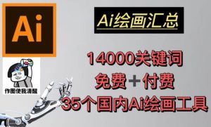 AI绘画汇总14000关键词+35个国内AI绘画工具(兔费+付费)头像壁纸不用愁|淘骐网赚资源库
