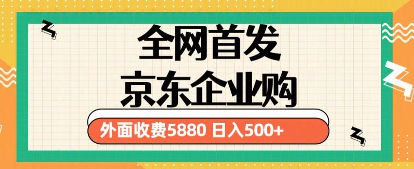 3月最新京东企业购教程，小白可做单人日利润500+撸货项目（仅揭秘）|淘骐网赚资源库