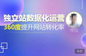 独立站数据化运营,360度提升网站转化率,亿级独立站大卖,带你用数据说话,提升转化率超过4%|淘骐网赚资源库
