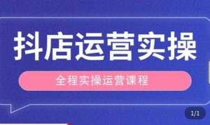 抖店运营全程实操教学课,实体店老板想转型直播带货,想从事直播带货运营,中控,主播行业的小白|淘骐网赚资源库