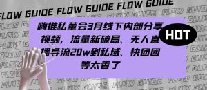 嗨推私董会3月线下内部分享视频，流量新破局、无人直播导流20w到私域、快团团等太香了|淘骐网赚资源库