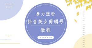抖音快手暴力涨粉美女混剪视频教程，百分百过原创图片教程！附带违规申诉方法|淘骐网赚资源库