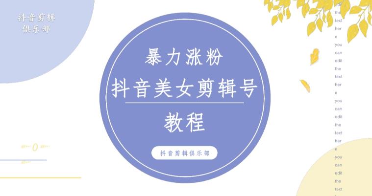 抖音快手暴力涨粉美女混剪视频教程,百分百过原创图片教程!附带违规申诉方法|淘骐网赚资源库