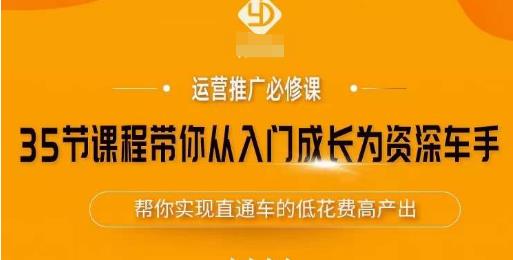 35节课程带你从入门成长为资深车手，让系统学习直通车成为可能，帮你实现直通车的低花费高产出|淘骐网赚资源库
