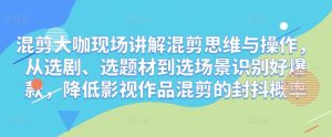 混剪大咖现场讲解混剪思维与操作，从选剧、选题材到选场景识别好爆款，降低影视作品混剪的封抖概率|淘骐网赚资源库