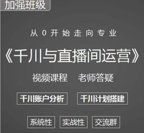 阳光哥·千川图文与直播间运营,从0开始走向专业,包含千川短视频图文、千川直播间、小店随心推|淘骐网赚资源库