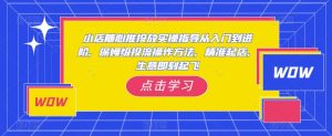 小店随心推投放实操指导从入门到进阶，保姆级投流操作方法，精准起店，生意即刻起飞|淘骐网赚资源库