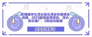 听潮阁学社汽水音乐项目实操课全流程,2023超级蓝海项目,汽水音乐推广,0粉丝也能做|淘骐网赚资源库