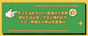老马实战起号2023直播间全套精细化实战运营,学会正确的起号方式,精细化长期运营直播间|淘骐网赚资源库