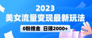 2023美女流量变现最新玩法，0粉撸金，日赚2000+，实测日引流300+|淘骐网赚资源库