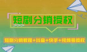 短剧分销授权,收益稳定,门槛低(视频号,抖音,快手)|淘骐网赚资源库