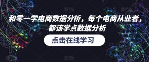 和零一学电商数据分析，每个电商从业者，都该学点数据分析|淘骐网赚资源库