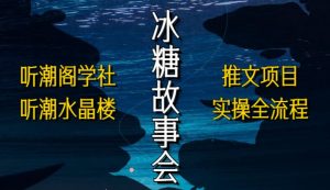 听潮阁学社听潮水晶楼抖音冰糖故事会项目实操,小说推文项目实操全流程,简单粗暴!|淘骐网赚资源库