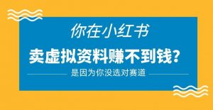 小红书卖虚拟资料的正确赛道,没有什么门槛,一部手机就可以操作【揭秘】|淘骐网赚资源库