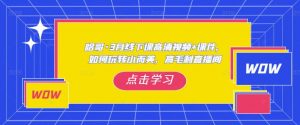 哈哥·3月线下实操课高清视频+课件,如何玩转小而美,高毛利直播间|淘骐网赚资源库