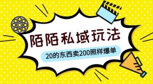 陌陌私域这样玩，10块的东西卖200也能爆单，一部手机就行【揭秘】|淘骐网赚资源库