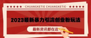 价值980的2023最新暴力引流创业粉丝玩法，单日被动引流50+创业粉【揭秘】|淘骐网赚资源库