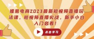 推易电商2023最新短视频直播玩法课,短视频直播实战,新手小白入门必看!|淘骐网赚资源库