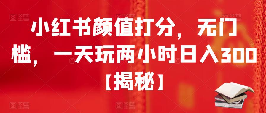 小红书颜值打分，无门槛，一天玩两小时日入300+【揭秘】|淘骐网赚资源库