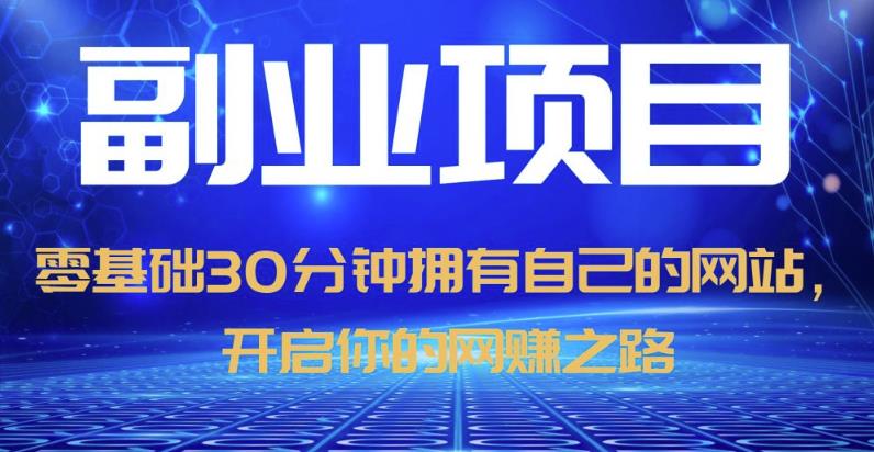 零基础30分钟拥有自己的网站,日赚1000+,开启你的网赚之路|淘骐网赚资源库