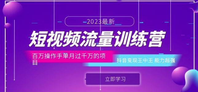 短视频流量训练营:百万操作手单月过千万的项目:抖音变现王中王能力超强|淘骐网赚资源库