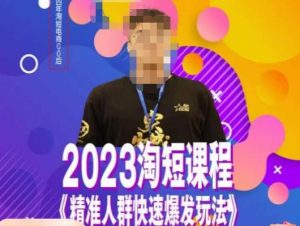 文涛·2023淘短精准人群快速爆发玩法,快速高效自创视频及全店运营思维|淘骐网赚资源库