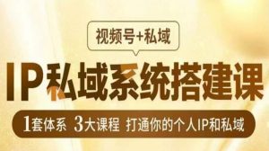 IP私域系统搭建课，视频号+私域​，1套体系3大课程，打通你的个人IP和私域|淘骐网赚资源库