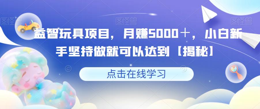 益智玩具项目，月赚5000＋，小白新手坚持做就可以达到【揭秘】|淘骐网赚资源库