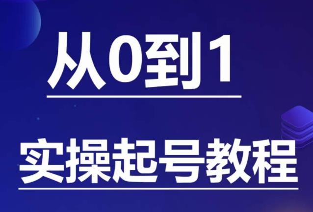 石野·小白起号实操教程，​掌握各种起号的玩法技术，了解流量的核心|淘骐网赚资源库